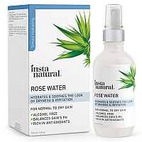 InstaNatural Rose Water Toner, Rose Water Spray for Face, Hair, and Body, Spray Toner and Pore Minimizing Primer With Rose Water and Naturally Derived Lactic Acid