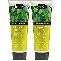 ShiKai - Cucumber Melon Hand & Body Lotion, Plant-Based, Perfect for Daily Use, Rich in Botanicals, Softens & Hydrates Skin, Mildly Formulated for Dry, Sensitive Skin, Creamy Texture (8 oz, 2-Pack)