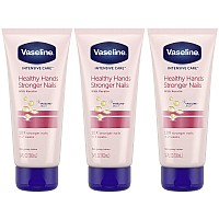 Vaseline Intensive Care Healthy Hands Stronger Nails Lotion with Keratin, Vitamin E, Moisturize Skin & Cuticles, Unscented Lotion, 3.4 Fl Oz (Pack of 3)