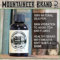 Mountaineer Brand Beard Oil | Natural Beard Oil For Men | Conditions Softens Hydrates Hair | Soothes Dry Itchy Skin | Beard Oil Growth for Men | Grooming Beard Maintenance Treatment | Unscented 2oz