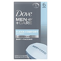 Dove Men+Care Body Soap and Face Bar to Hydrate Skin Clean Comfort More Moisturizing Than Bar Soap 3.75 oz 6 Bars