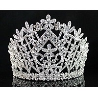 Daisy Clear Austrian Crystal Rhinestone Tiara Crown Bridal Prom Pageant T1861 Silver