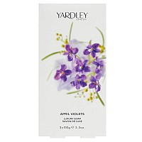 Yardley April Violets Luxury Bar Soap Set for Women, 3 Count