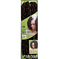 Biba-Soft Dred Braid-Natural Hair- Crochet Hair Braid-[2PACKS DEAL] (F/FL (1B/350))