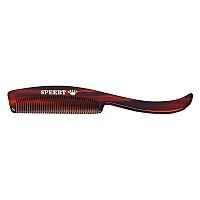 Hand-Made Tortoise Comb | Mustache | All Hair Types: Curly/Straight/Thick/Thin | Hypo-Allergenic Cellulose Acetate | MADE IN SWITZERLAND | 4.65 x 0.83 x 0.28 | 1618