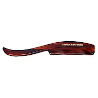 Hand-Made Tortoise Comb | Mustache | All Hair Types: Curly/Straight/Thick/Thin | Hypo-Allergenic Cellulose Acetate | MADE IN SWITZERLAND | 4.65 x 0.83 x 0.28 | 1618