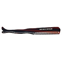 Hand-Made Tortoise Comb | Mustache | All Hair Types: Curly/Straight/Thick/Thin | Hypo-Allergenic Cellulose Acetate | MADE IN SWITZERLAND | 5.15x 0.75x 0.15 | 1619