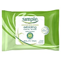Simple Exfoliating Facial Wipes 25 Count (Pack of 3)