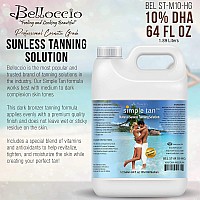 Belloccio Simple Tan Half Gallon Bottle of Professional Salon Sunless Tanning Solution with 10% DHA and Dark Bronzer Color Guide