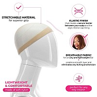 Milano Collection Wig Caps for Women | Premium Breathable, Stretchable, Nylon Bald Wig Cap Liner Stocking for Wigs and Lace Front Wigs, Hair Cap, Nude, 1 Pack of 9 Caps, 9 Count