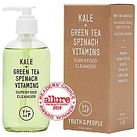 Youth To The People Kale and Green Tea Facial Cleanser - Gentle Vegan Daily Face Wash - Powerful pH Balanced Makeup Remover + Pore Minimizer for All Skin Types (8oz)