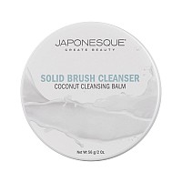 JAPONESQUE Makeup Brush and Sponge Cleanser Balm, Coconut Scented, Solid, Mess-Free Formula, Travel Friendly