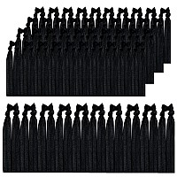 Syleia hand-knotted hair ties (set of 100) for all hair types - no crease, black color
