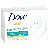 Dove, Bar Soap for Sensitive Skin 3.15 oz 25.2 Ounce, (Pack of 8)