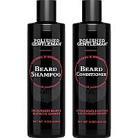 Beard Shampoo and Conditioner for Beard Growth - Beard Wash and Beard Conditioner with Beard Oil for Men - Beard Growth Kit for Beard Care - Beard Softener with Biotin and Tea Tree Oil (4oz)