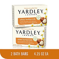 Yardley London Shea Buttermilk Sensitive Skin Naturally Moisturizing Bath Bar, 4.25 ounce, 2 Count