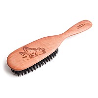 Made in Germany, 100% Pure Wild Boar Bristle Hair Brush, Promote Healthy Scalp, Hair Growth, Natural Shine, Conditioning, Reduce Hair Loss, Best for Fine or Thinning Hair, Pear Wood Handle, Women, Men