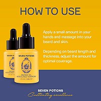 SEVEN POTIONS Beard Oil 1 fl oz Sweet and Woody Scented Beard Softener. Stops Beard Itch. Natural, Vegan, Beard Conditioning Oil. Contains Jojoba Oil (Woodland Harmony)