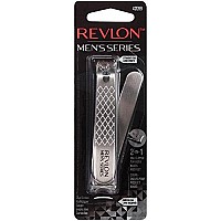Revlon Men's Series Dual-Ended Nail Clipper, 2 in 1 with Straight and Curved Blades, Made with Stainless Steel