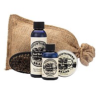 Beard Grooming Care Kit for Men by Mountaineer Brand | Beard Oil (2oz), Conditioning Balm (2oz), Wash (4oz), Brush (Original Kit)
