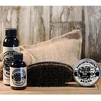 Beard Grooming Care Kit for Men by Mountaineer Brand | Beard Oil (2oz), Conditioning Balm (2oz), Wash (4oz), Brush (Original Kit)