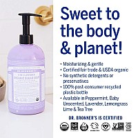 Dr. Bronners - Organic Sugar Soap (Lavender, 64 Ounce) - Made with Organic Oils, Sugar and Shikakai Powder, 4-in-1 Uses: Hands, Body, Face and Hair, Cleanses, Moisturizes and Nourishes, Vegan