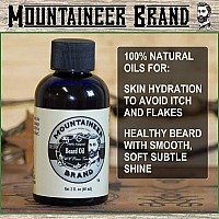 Mountaineer Brand Beard Oil | Natural Beard Oil For Men | Conditions Softens Hydrates Hair | Soothes Dry Itchy Skin | Beard Oil Growth for Men | Grooming Beard Maintenance Treatment | WV Pine Tar 2oz