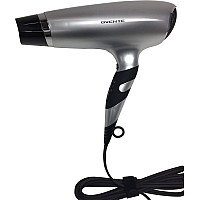Ovente 1875 Watt Lightweight Hair Dryer, Ionic & Tourmaline Technology, Ideal for Body, Volume & Smoothing, Concentrator Nozzle Attachments & Travel Bag for Home or Professional Use, Silver X2110S