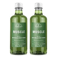 Village Naturals Aches and Pains Muscle Relief Foaming Bath Oil and Body Wash 16 oz. 2 pack, green, Green, 16 oz