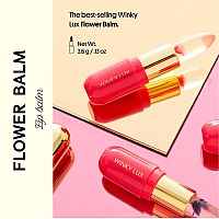 Winky Lux Flower Balm, Vegan Lip Balm and Lip Stain, pH Color Changing Lipstick, Vanilla Scented Pink Lip Tint with Real Chrysanthemum, Natural Lip Balm (Pink Flower)