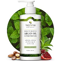 Tree to Tub All Hair Type Hydrating Argan Oil Conditioner for Dry or Oily Hair & Sensitive Scalp - Moisturizing Sulfate Free Conditioner for Women & Men w/Organic Coconut Oil, All Natural Peppermint