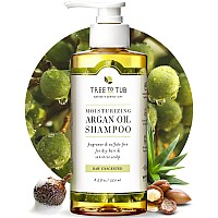 Tree To Tub Fragrance Free Shampoo for Dry & Sensitive Scalp - Gentle Unscented Hydrating Hair Shampoo for Women & Men, Moisturizing Sulfate Free Shampoo w/Organic Argan Oil, All Natural Aloe Vera