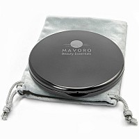 Magnifying Compact Mirror for Purses, 1x/10x Magnification - Double Sided Travel Makeup Mirror, 4 Inch Small Pocket or Purse Mirror. Distortion Free Folding Portable Compact Mirrors (Black)
