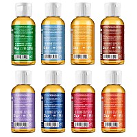 Dr. Bronner's - Pure-Castile Liquid Soap (2 Ounce Variety Gift Pack) Almond, Unscented, Citrus, Eucalyptus, Lavender, Peppermint, Rose, Tea Tree - Made with Organic Oils, For Face, Body and Hair