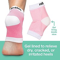 ZenToes Moisturizing Heel Socks 2 Pairs Gel Lined Toeless Spa Socks to Heal and Treat Dry, Cracked Heels While You Sleep (Regular, Blue and Pink)