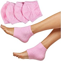 ZenToes Moisturizing Fuzzy Sleep Socks with Vitamin E, Olive Oil and Jojoba Seed Oil to Soften and Hydrate Dry Cracked Heels (Regular, Pink)