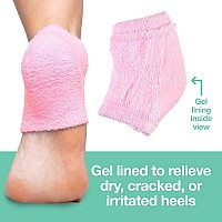 ZenToes Moisturizing Fuzzy Sleep Socks with Vitamin E, Olive Oil and Jojoba Seed Oil to Soften and Hydrate Dry Cracked Heels (Regular, Pink)