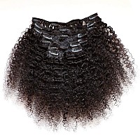 ZigZag Hair Afro Kinky Curly Clip In Human Hair Extensions Brazilian Virgin African American 4B 4C Clip in Hair Extensions Natural Clip Ins For Black Women (10inch, 3B 3C)