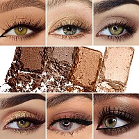 Vodisa Matte and Shimmer Eyeshadow Palette, Brown Eye Shadows Long Lasting Blendable Eyeshadow with Makeup Brushes Set Warm Nude Smoky Waterproof Beauty Cosmetics High Pigment Powder Pallet 25B