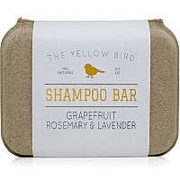 The Yellow Bird Solid Bar Shampoo Soap. Grapefruit, Rosemary, and Lavender. Mild Natural and Organic Ingredients. Sulfate Free. Gentle Scalp + Hair Care