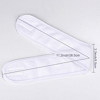 Whaline Spa Facial Headband Head Wrap Terry Cloth Headband 4 counts Stretch Towel for Bath, Makeup and Sport (White)