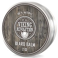 Viking Revolution Beard Balm - All Natural Grooming Treatment with Argan Oil & Mango Butter - Strengthens & Softens Beards & Mustaches - Citrus Scent Leave in Conditioner Wax for Men - 1 Pack