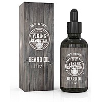 Viking Revolution Beard Oil Conditioner - All Natural Unscented Argan & Jojoba Oils - Softens, Smooths & Strengthens Beard Growth - Grooming Beard and Mustache Maintenance Treatment, 1 Pack