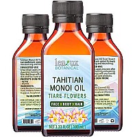 TAHITIAN MONOI OIL TIARE (COCONUT OIL and TIARE FLOWERS). Moisturizing, Toning, & Anti Aging Benefits. For Face & Body, Hair, Lip and Nail Care. 3.33 Fl.oz.- 100 ml.