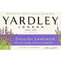 Yardley London English Lavender with Essential Oils Soap Bar, 4.25 oz Bar (Pack of 4)