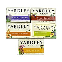 Yardley London Soap Bath Bar Bundle - 10 Bars: English Lavender, Oatmeal and Almond, Aloe and Avocado, Cocoa Butter, Lemon Verbena 4.25 Ounce Bars (Pack of 10, Two of each)