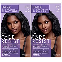 SoftSheen-Carson Dark and Lovely Fade Resist Rich Conditioning Hair Color, Permanent Hair Color, Up To 100 percent Gray Coverage, Brilliant Shine with Argan Oil and Vitamin E, Jet Black, 2 Count