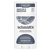 Schmidt's Aluminum Free Natural Deodorant for Women and Men, Charcoal and Magnesium with 24 Hour Odor Protection, Certified Natural, Vegan, Cruelty Free, 2.65 oz