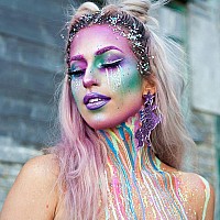 Unicorn Iridescent Chunky Glitter Cosmetic Body Face Hair Eye Nail Glitter Musical Festival Carnival Dance Halloween Party Beauty Makeup DIY Deco 8 Sizes&Shapes 2 Pots (0.5 oz/14g) by GADGETS ENTREPOT