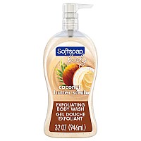 Softsoap Body Wash Pump, Coconut Butter Scrub, Exfoliating Body Wash, 32 Ounce